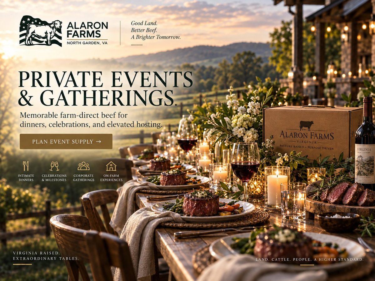 Alaron Farms share box for private events and gatherings — premium farm-direct beef
